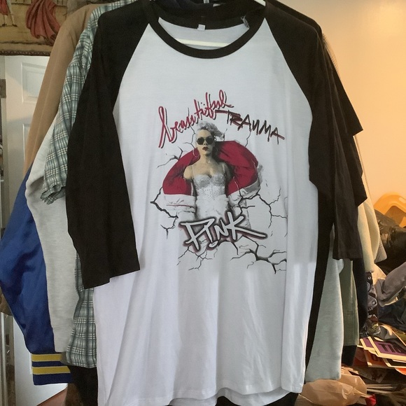Other - 2018 PINK Beautiful Trauma Raglan T Shirt Size Xl Tour Rare Band Music Graphic